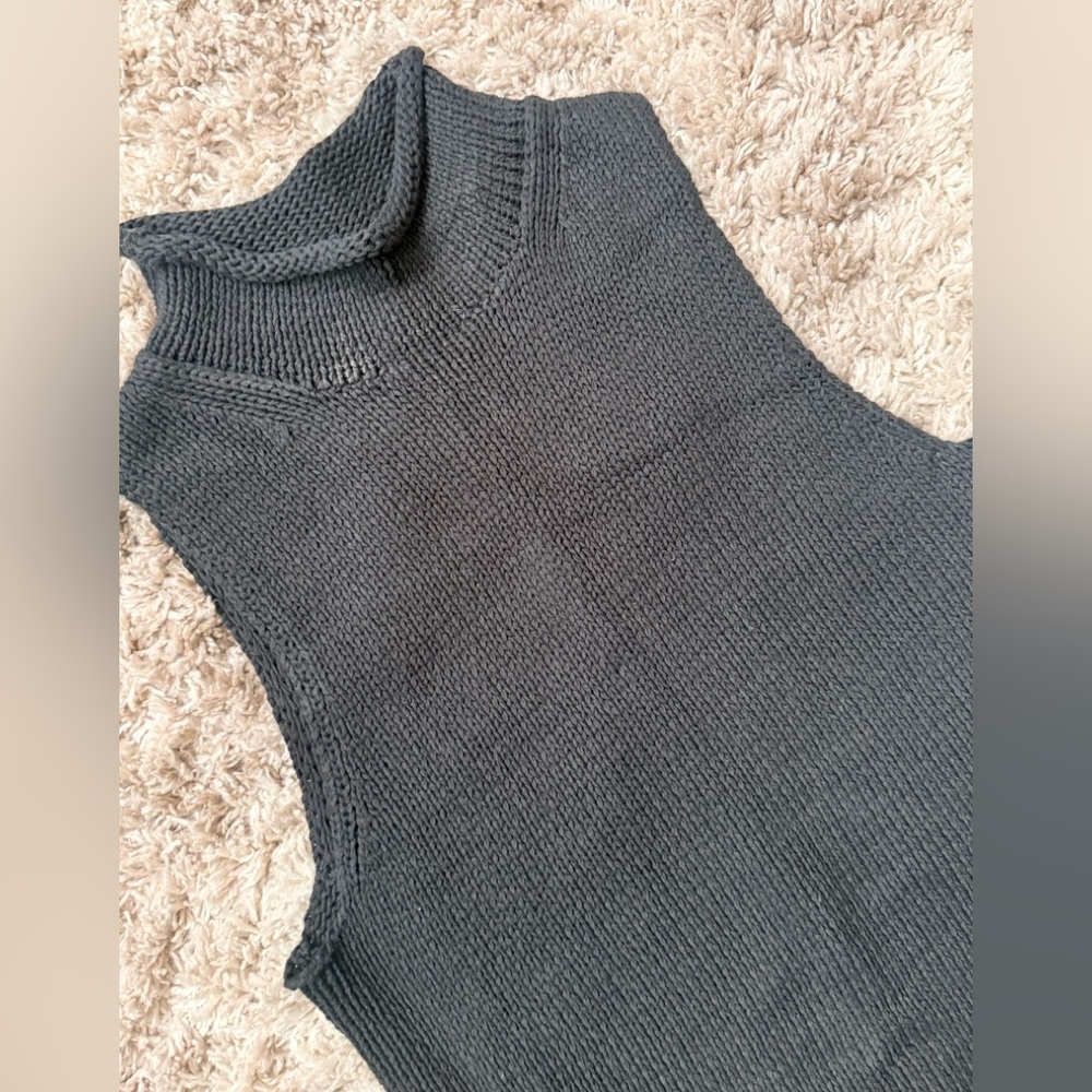 J Crew Thick Knit Sleeveless Rolled Turtle Neck Sweater Sz L